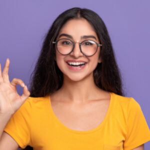happy insian woman gesturing ok sign and smiling 92s8zbs.jpg